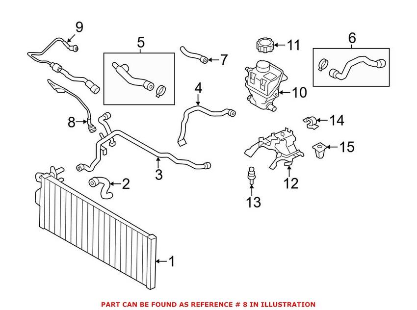 BMW Engine Coolant Hose 17127575434